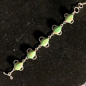 Bracelet in green turquoise, with copper in .925.
